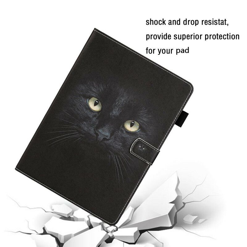 Lærdeksel Folio Deksel Samsung Galaxy Tab A7 Lite Mobildeksel Black Cat Eyes