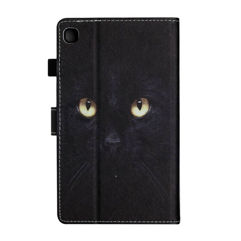 Lærdeksel Folio Deksel Samsung Galaxy Tab A7 Lite Mobildeksel Black Cat Eyes