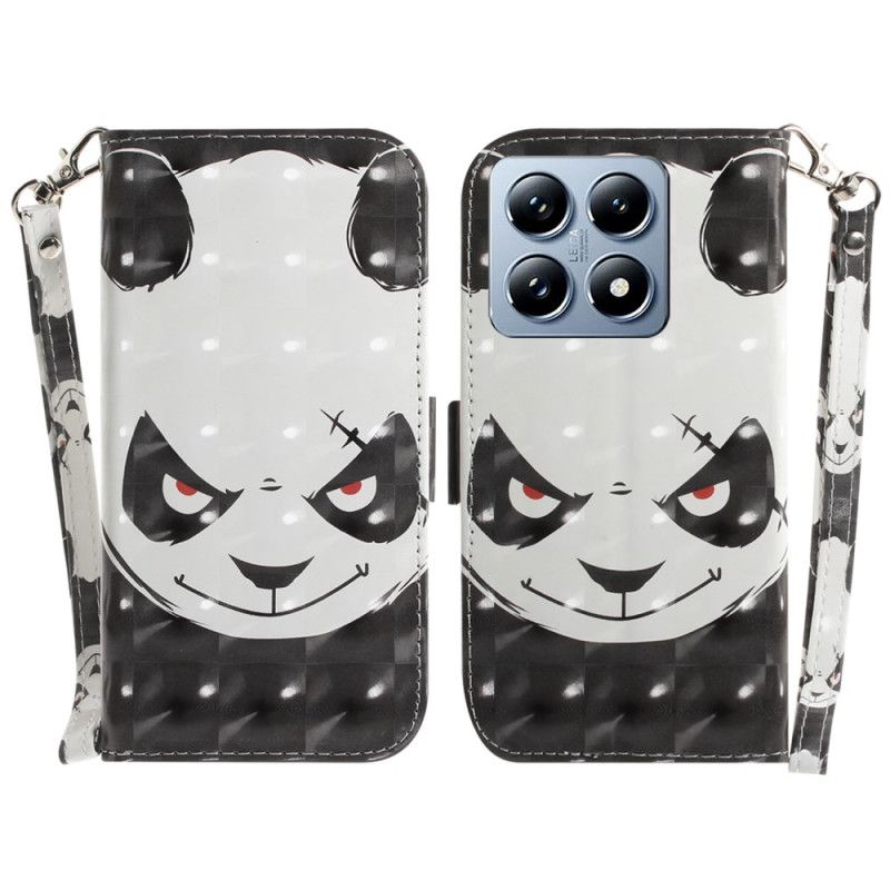 Folio Deksel Xiaomi 14t Pro Angry Panda Med Stropp