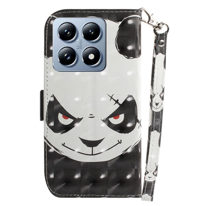 Folio Deksel Xiaomi 14t Pro Angry Panda Med Stropp