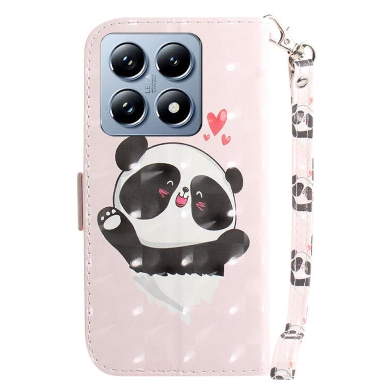 Folio Deksel Xiaomi 14t Pro Panda Love Med Stropp