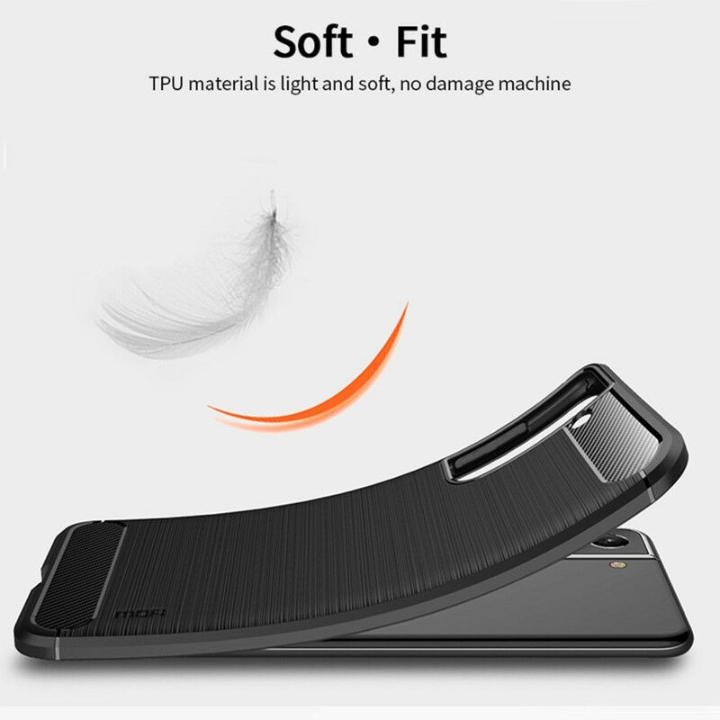 Deksel Samsung Galaxy S21 Fe Børstet Karbonfiber Mofi