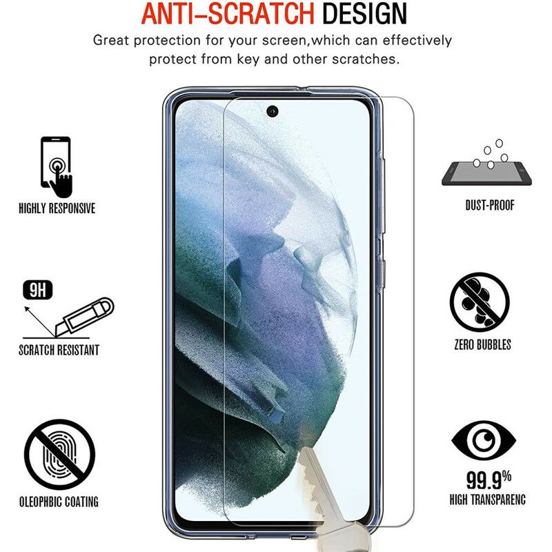 Deksel Samsung Galaxy S21 Fe Etui Og Herdet Glassskjerm