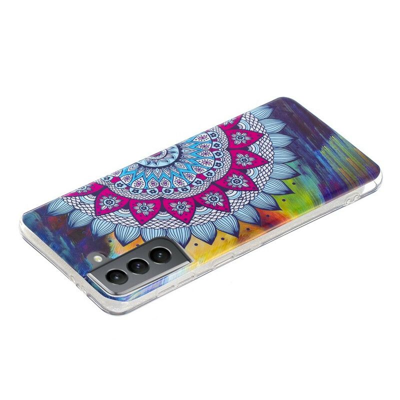 Deksel Samsung Galaxy S21 Fe Fluorescerende Farget Mandala