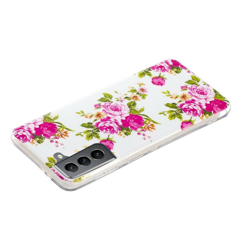 Deksel Samsung Galaxy S21 Fe Fluorescerende Liberty-blomster