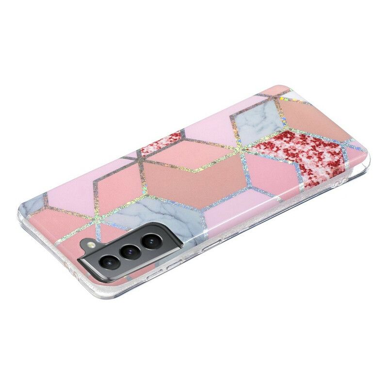 Deksel Samsung Galaxy S21 Fe Glitter Design Marble