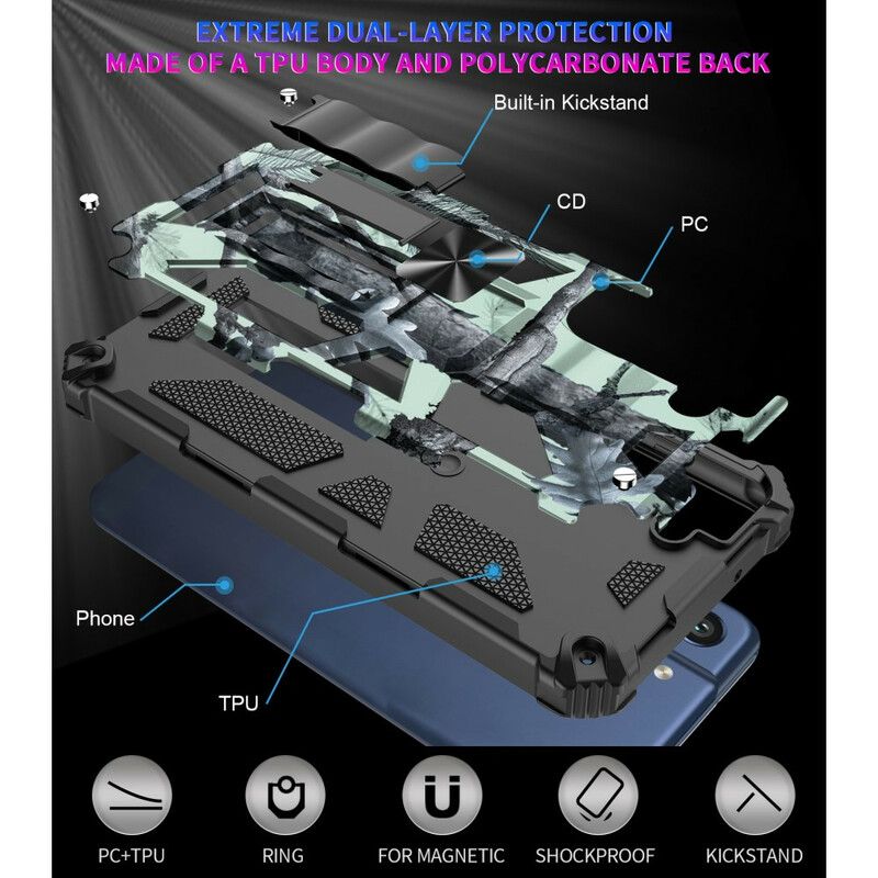 Deksel Samsung Galaxy S21 Fe Kamuflasje Avtakbar Støtte