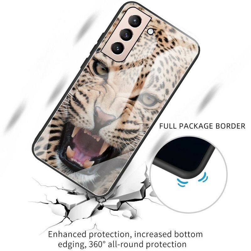 Deksel Samsung Galaxy S21 Fe Leopard Herdet Glass