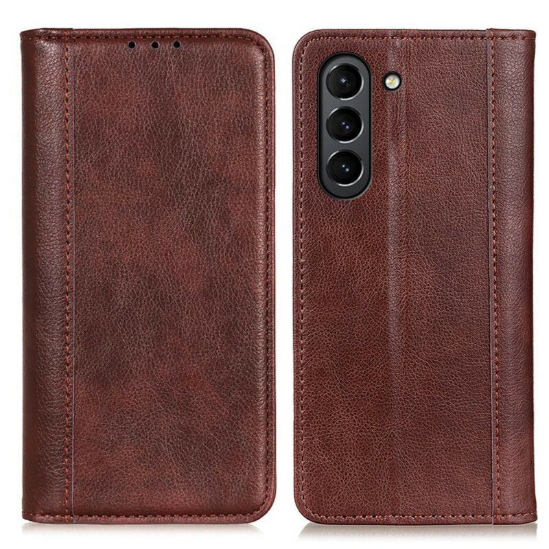 Folio Deksel Lær Samsung Galaxy S21 Fe Mobildeksel Elegance Split Litchi Leather