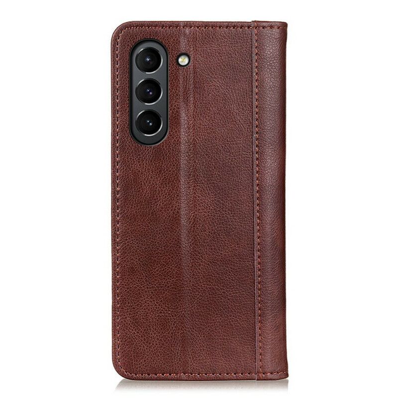 Folio Deksel Lær Samsung Galaxy S21 Fe Mobildeksel Elegance Split Litchi Leather