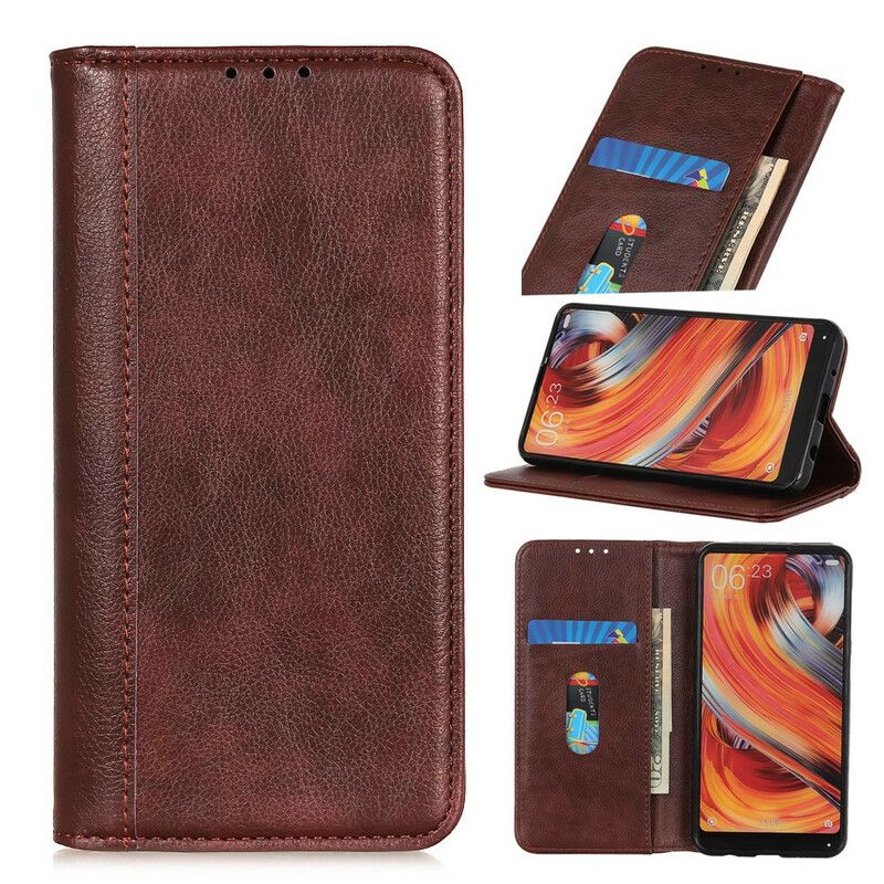 Folio Deksel Lær Samsung Galaxy S21 Fe Mobildeksel Elegance Split Litchi Leather