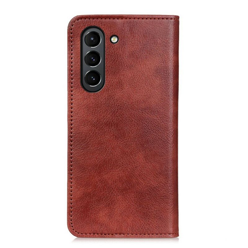 Folio Deksel Samsung Galaxy S21 Fe Elegance Split Litchi Leather