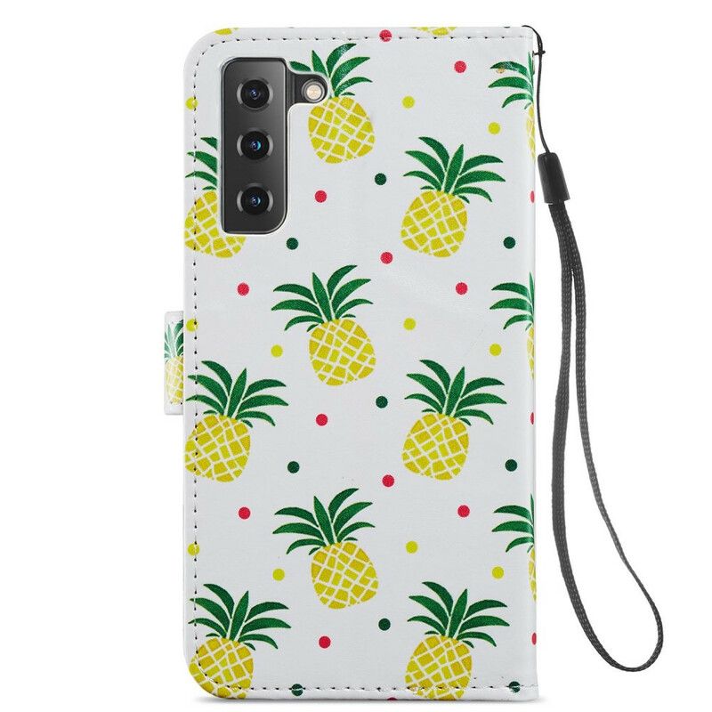 Folio Deksel Samsung Galaxy S21 Fe Flere Ananas