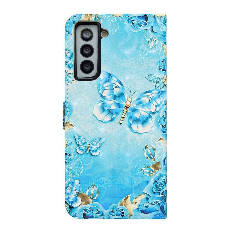 Folio Deksel Samsung Galaxy S21 Fe Flight Of Butterflies Beskyttelse Deksel