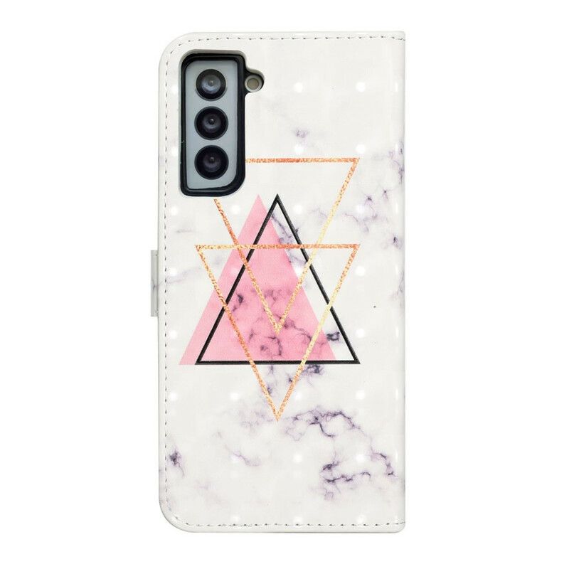 Folio Deksel Samsung Galaxy S21 Fe Glitter Triangle Beskyttelse Deksel