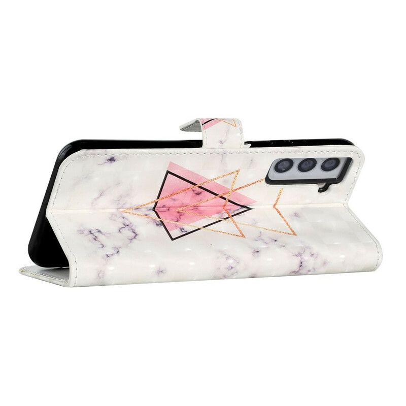 Folio Deksel Samsung Galaxy S21 Fe Glitter Triangle Beskyttelse Deksel