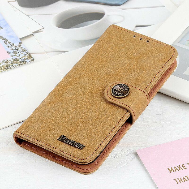 Folio Deksel Samsung Galaxy S21 Fe Khazneh Retro Split Leather