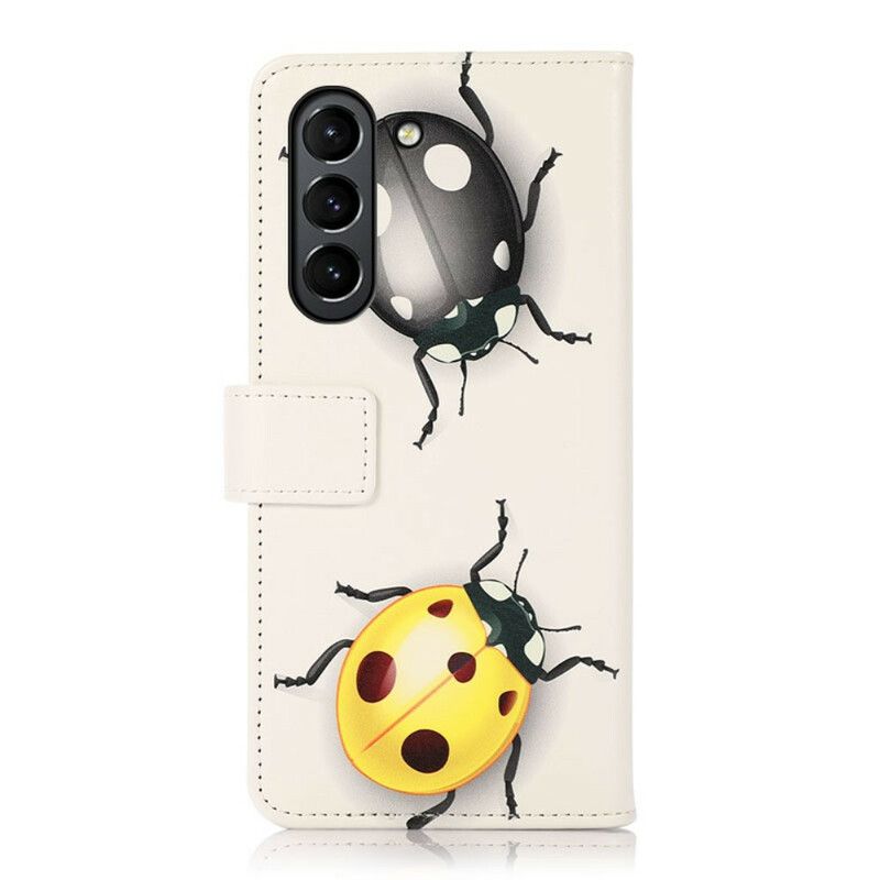 Folio Deksel Samsung Galaxy S21 Fe Ladybugs Beskyttelse Deksel