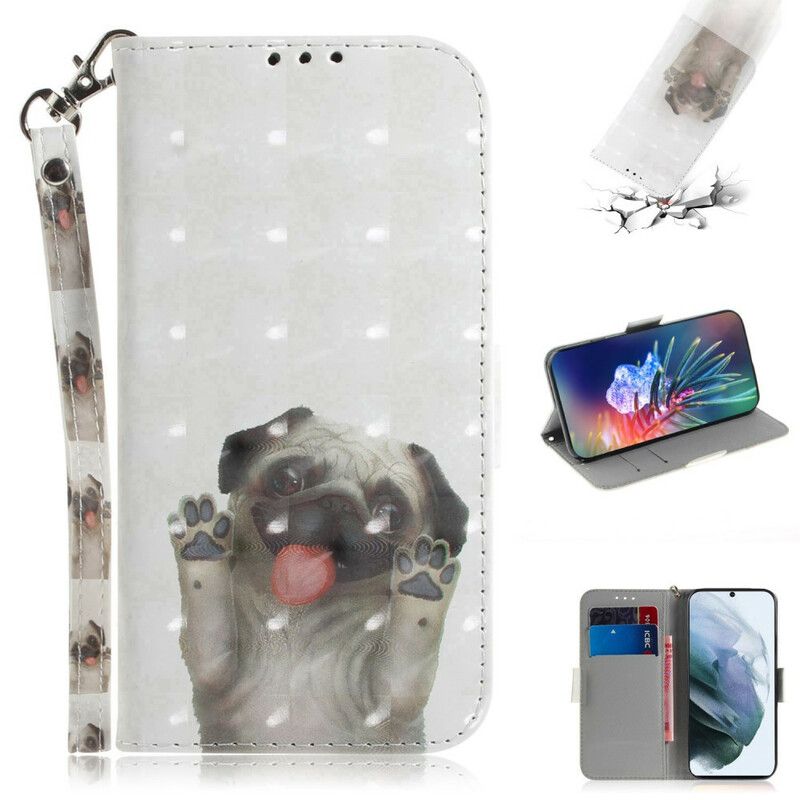 Folio Deksel Samsung Galaxy S21 Fe Love My Dog Thong Beskyttelse Deksel