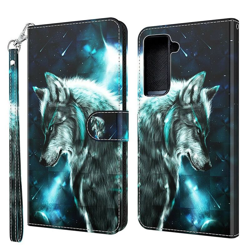 Folio Deksel Samsung Galaxy S21 Fe Majestic Wolf Beskyttelse Deksel