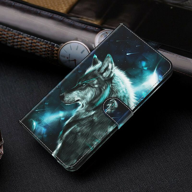 Folio Deksel Samsung Galaxy S21 Fe Majestic Wolf Beskyttelse Deksel