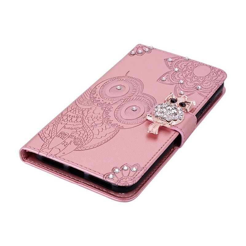 Folio Deksel Samsung Galaxy S21 Fe Owl Mandala And Charm Beskyttelse Deksel