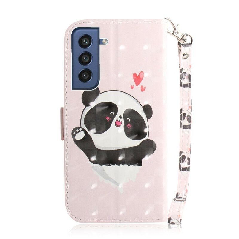 Folio Deksel Samsung Galaxy S21 Fe Panda Love Strappy