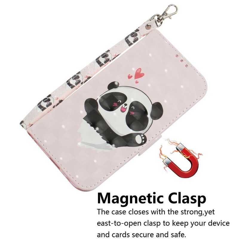 Folio Deksel Samsung Galaxy S21 Fe Panda Love Strappy