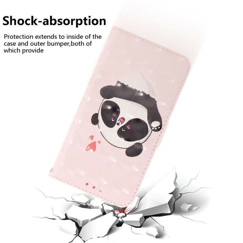 Folio Deksel Samsung Galaxy S21 Fe Panda Love Strappy