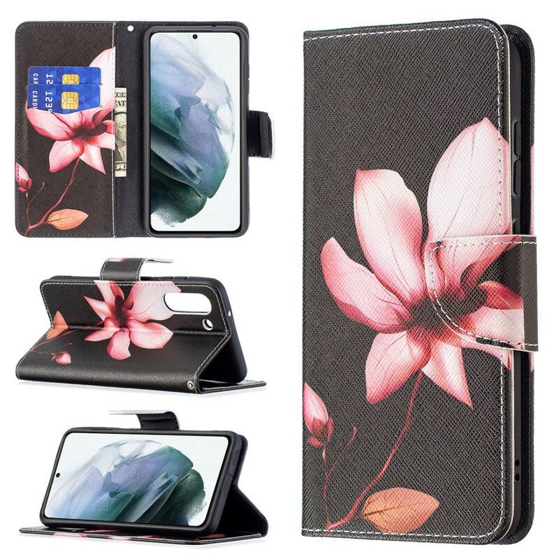 Folio Deksel Samsung Galaxy S21 Fe Rosa Blomst