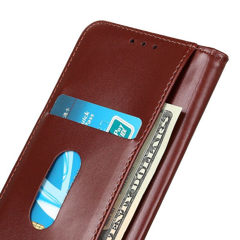 Folio Deksel Samsung Galaxy S21 Fe Shiny Split Leather