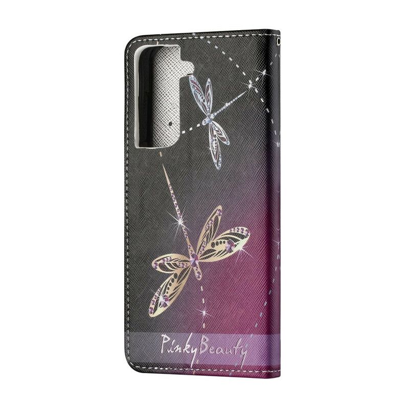 Folio Deksel Samsung Galaxy S21 Fe Strappy Dragonflies