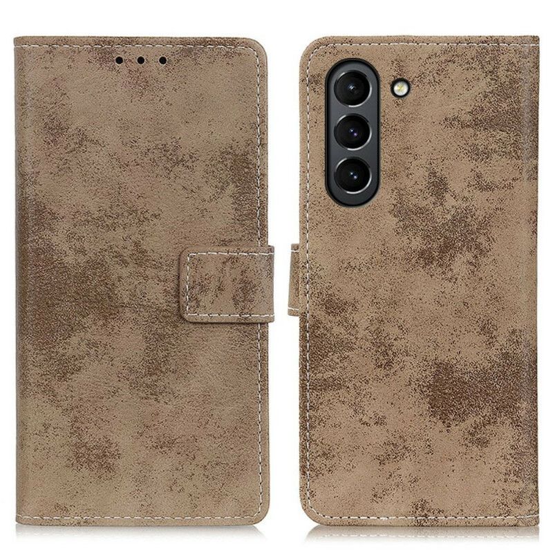 Folio Deksel Samsung Galaxy S21 Fe Vintage Skinneffekt