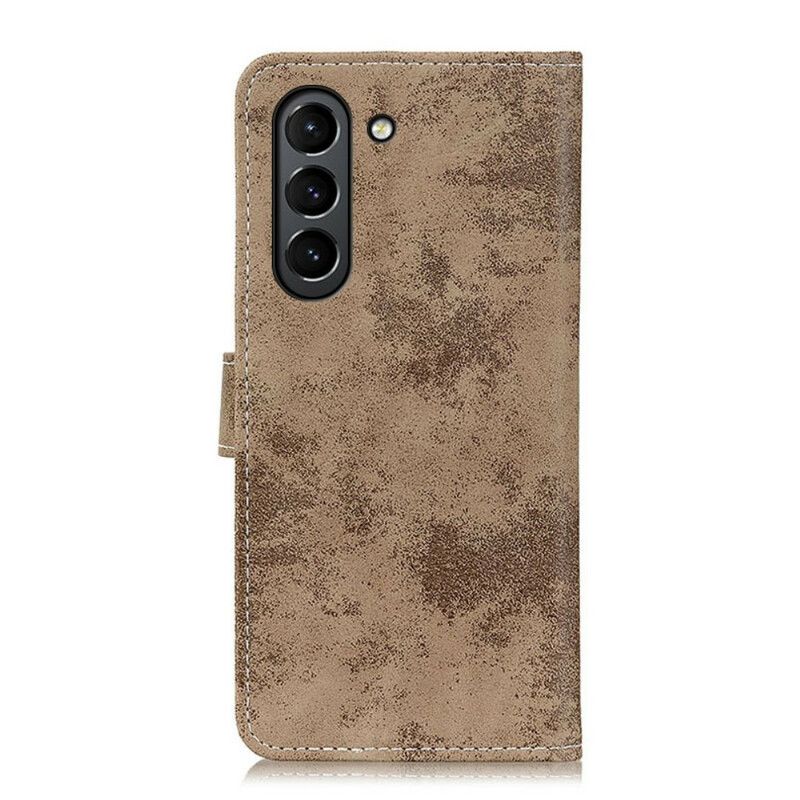 Folio Deksel Samsung Galaxy S21 Fe Vintage Skinneffekt