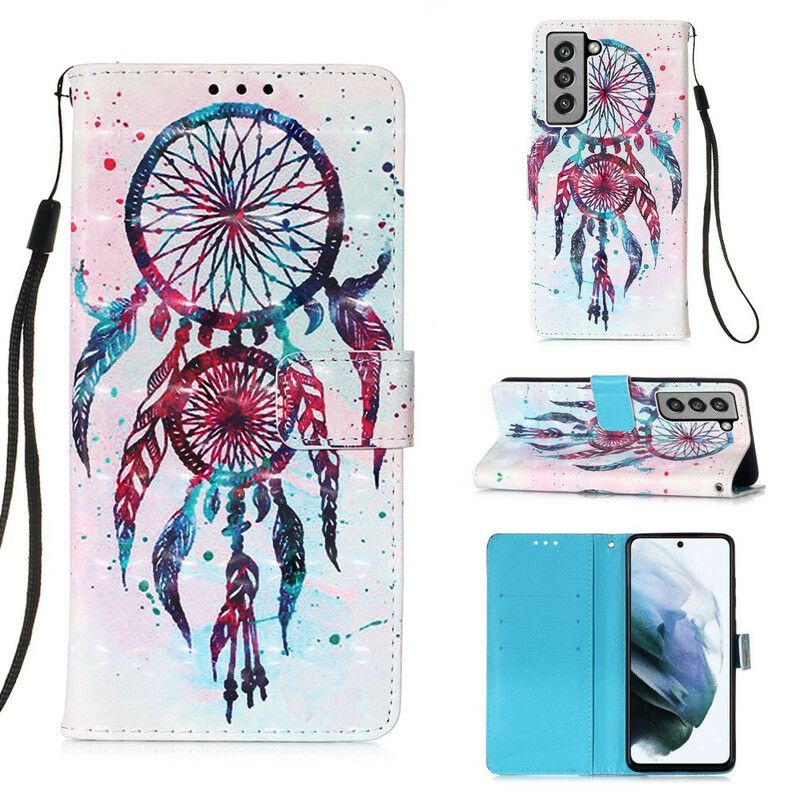 Folio Deksel Samsung Galaxy S21 Fe Watercolor Dream Catcher