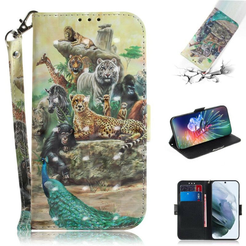 Folio Deksel Til Samsung Galaxy S21 Fe Animal Safari Thong