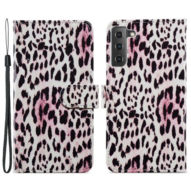 Folio Deksel Til Samsung Galaxy S21 Fe Leopard Print