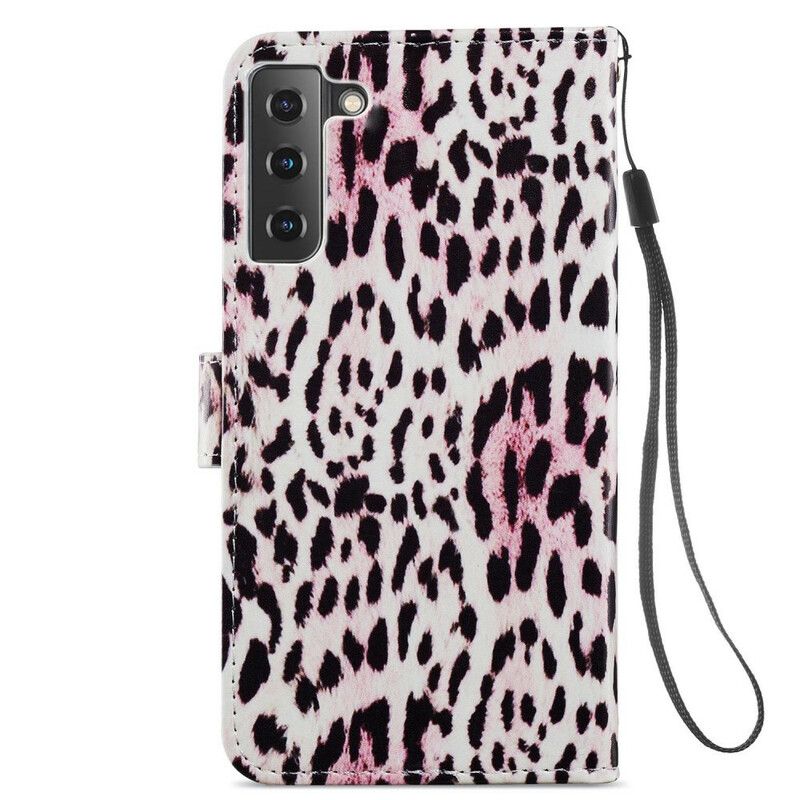 Folio Deksel Til Samsung Galaxy S21 Fe Leopard Print