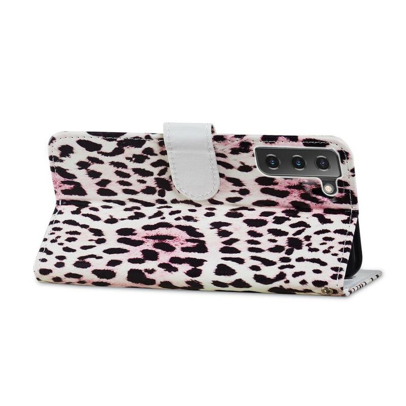 Folio Deksel Til Samsung Galaxy S21 Fe Leopard Print