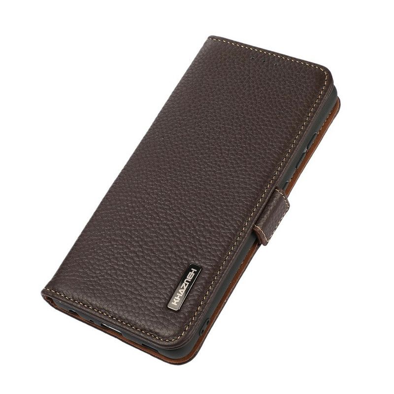 Folio Deksel Til Samsung Galaxy S21 Fe Litchi Leather Khazneh Rfid