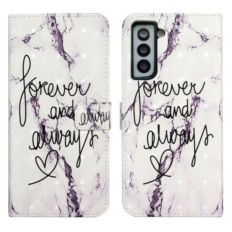 Folio Deksel Til Samsung Galaxy S21 Fe Marble Forever & Alltid