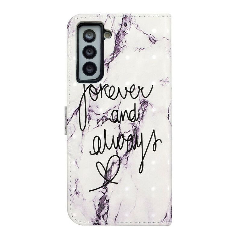 Folio Deksel Til Samsung Galaxy S21 Fe Marble Forever & Alltid