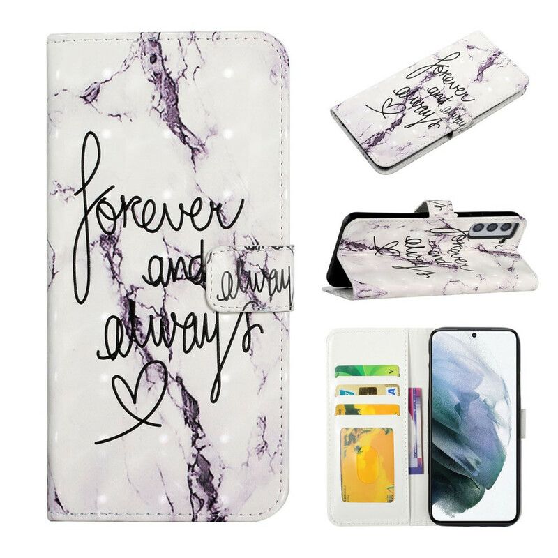 Folio Deksel Til Samsung Galaxy S21 Fe Marble Forever & Alltid