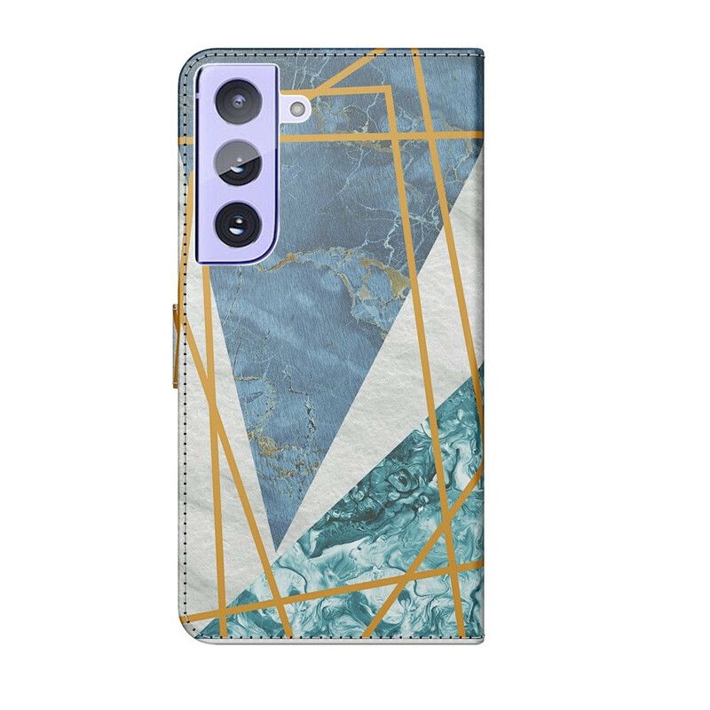 Lærdeksel Folio Deksel Samsung Galaxy S21 Fe Marble Design Strappy