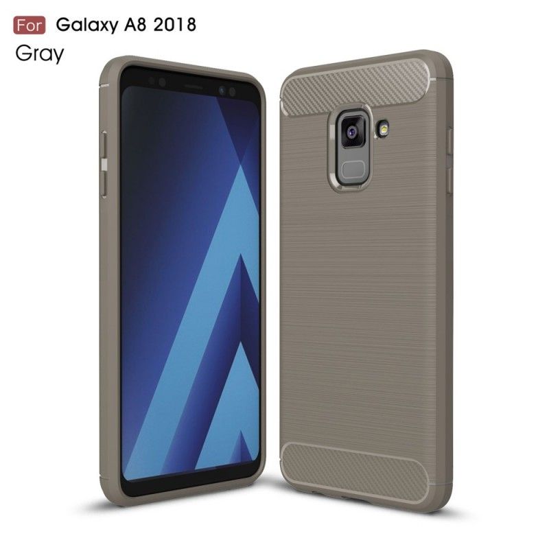 Deksel for Samsung Galaxy A8 Svart Børstet Karbonfiber