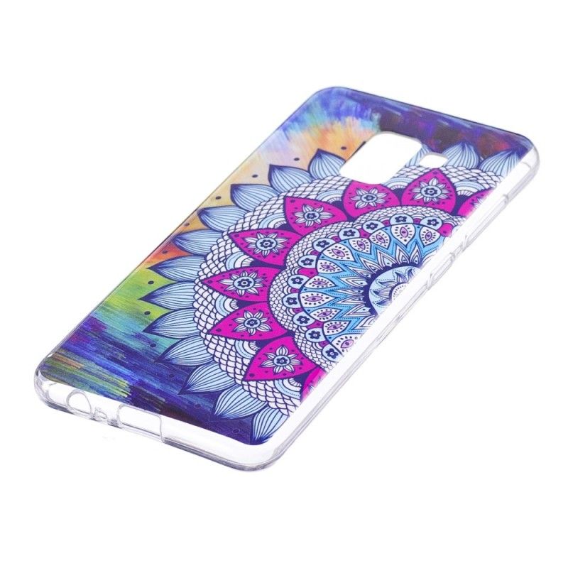 Deksel Samsung Galaxy A8 Fluorescerende Mandala Anti-fall