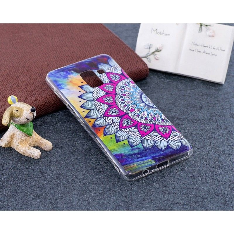 Deksel Samsung Galaxy A8 Fluorescerende Mandala Anti-fall