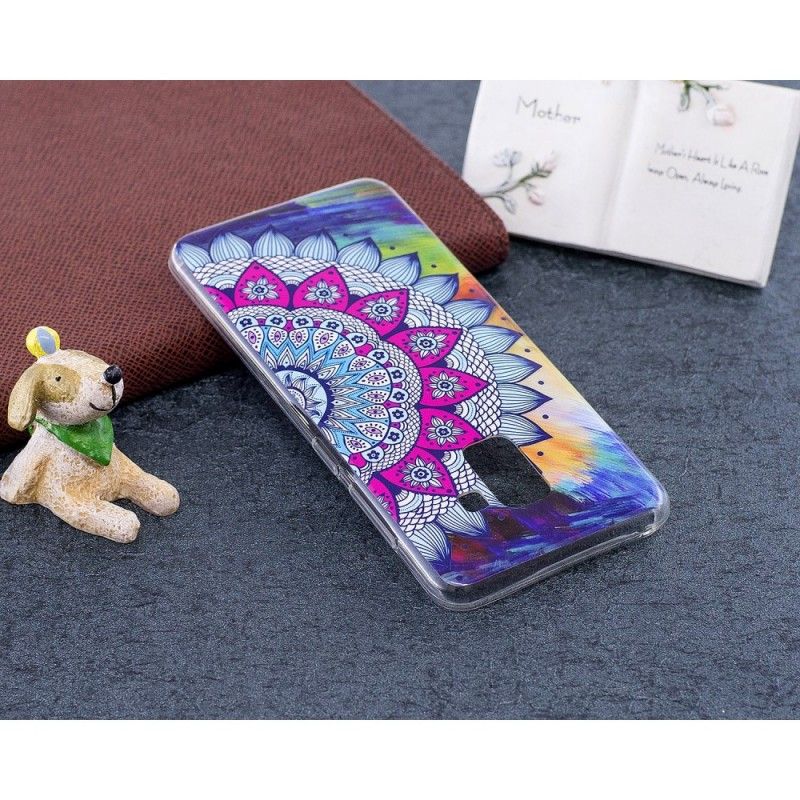 Deksel Samsung Galaxy A8 Fluorescerende Mandala Anti-fall