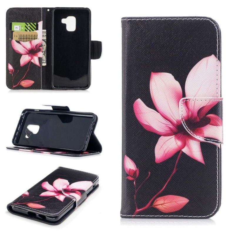 Folio Deksel for Samsung Galaxy A8 Rosa Blomst