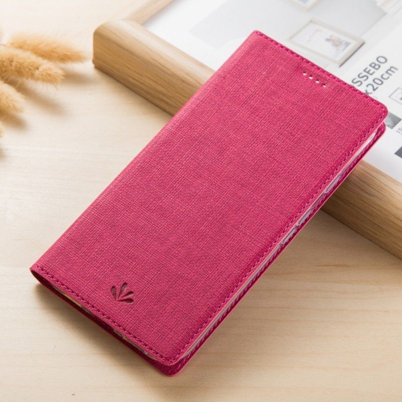 Folio Deksel Samsung Galaxy A8 Magenta Strukturert